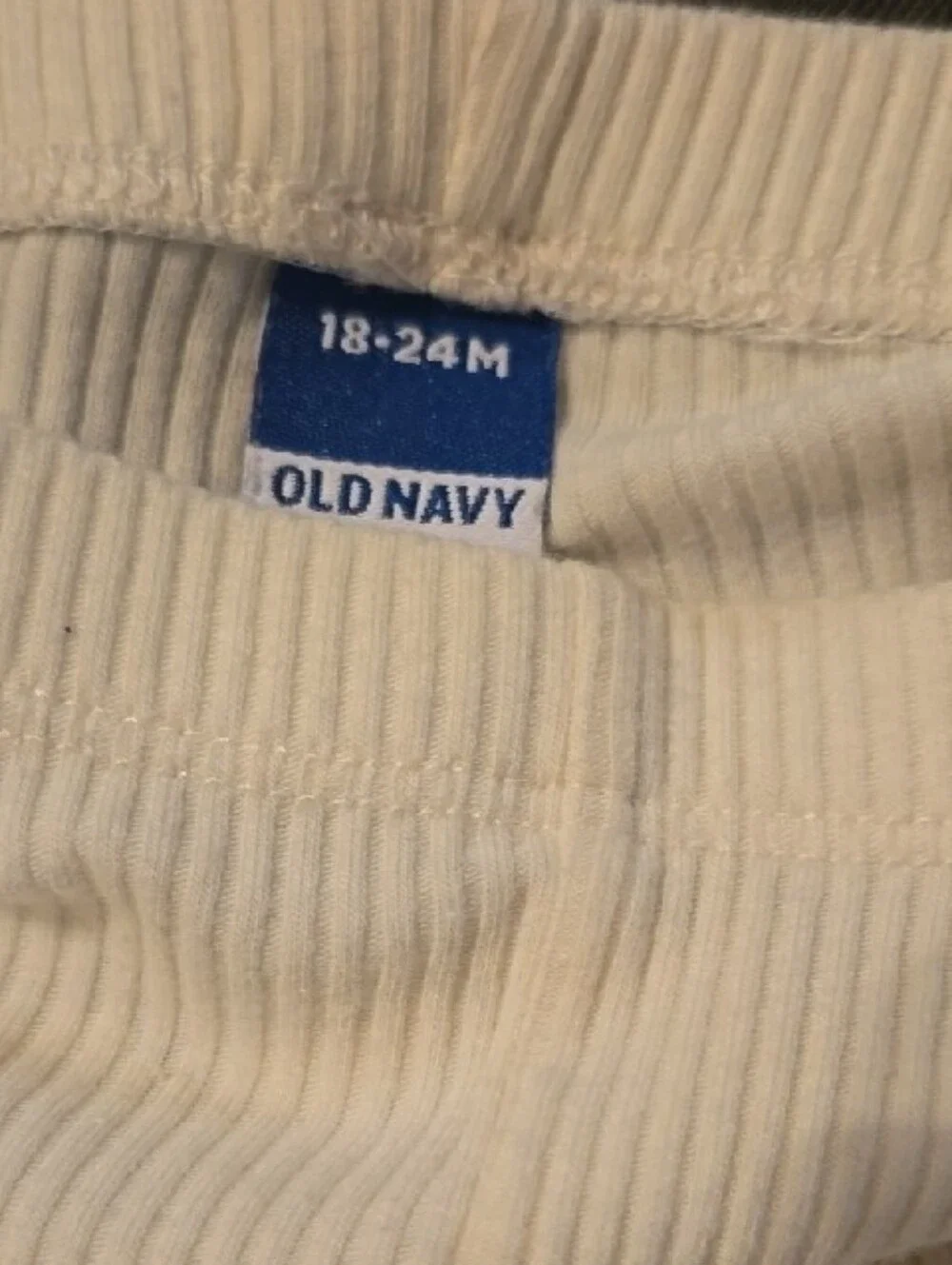 Old Navy Cream Ribbed Flare Leggings